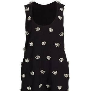 NEW Brandon Maxwell The Sherry Rhinestone Floral Wool Blend Dress - size 8